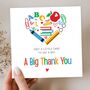 Personalised Thank You Teacher Card,Key Worker Appreciation End Of Term Gift, Apple Design, thumbnail 1 of 3