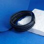 Engraved Black Leather Bracelet For Men And Women, thumbnail 5 of 11