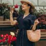 Peggy Dress In Mustard 1940s Vintage Style, thumbnail 3 of 3