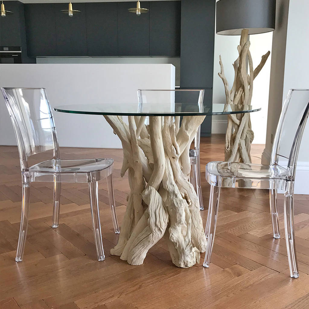small driftwood round dining table to seat four by doris brixham