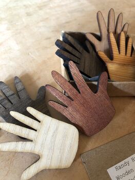 Wooden Hand Shaped Magnets, 5 of 5
