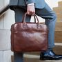 Personalised Leather Briefcase Bag For Men 'Calvino', thumbnail 1 of 12