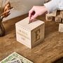 Personalised Christening Wooden Money Box, thumbnail 1 of 8