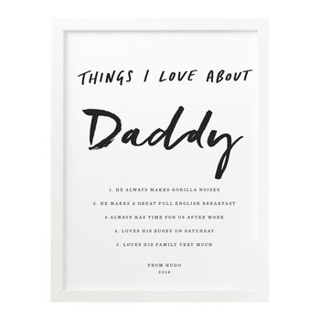 Personalised Things I Love About Dad Print, 4 of 4