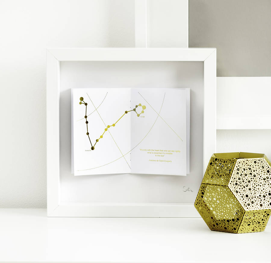 Personalised Constellation And Quote Framed Picture, 1 of 9
