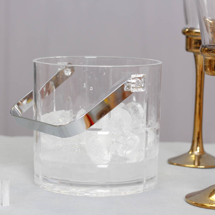 tabletop acrylic ice bucket with tongs by dibor