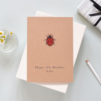 Personalised Childrens Birthday Ladybird Card, 2 of 3