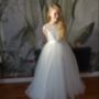 Ameria Flower Girl Dress In White | Communion Dress, thumbnail 1 of 8