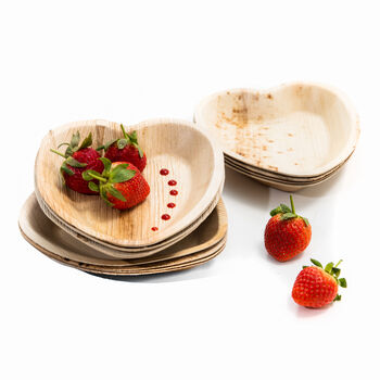 Heart Shaped Palm Leaf Plates | Pack Of Five, 2 of 5