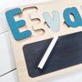 Children's Wooden Name Puzzle With Chalkboard, thumbnail 2 of 9