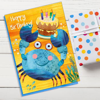 Cute Crab Happy Birthday Card, 2 of 2
