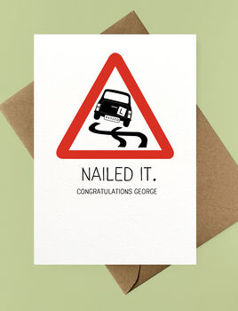 'Nailed It' Personalised Driving Test Card, 2 of 2