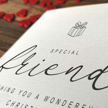 Christmas Card For Friend, To A Special Friend Christmas Card, Personalised Card For Friend, Handmade Card, 4 of 4