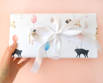 Pug Birthday 2x Wrapping Paper, 3 of 3