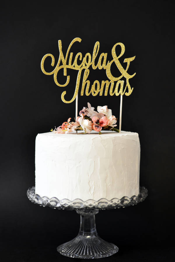 Personalised Name Wedding Cake Topper By May Contain Glitter