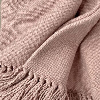 Powder Pink 100% Cotton Throw, 3 of 3