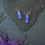 Purple Glass Earrings On Sterling Silver, thumbnail 7 of 12