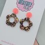 Flower Glitter Resin Earrings 60's Mary Quant Style, thumbnail 6 of 8