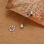 Sterling Silver Horseshoe 18 G Screw Back Stud Earrings, thumbnail 5 of 11