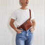 Personalised Luxury Leather Sling Bum Bag With Optional Hot Stamped Initials Or Name, thumbnail 10 of 12