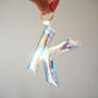 Holographic Sequin Initial Alphabet Keyring, thumbnail 8 of 8
