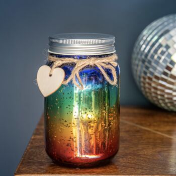 Rainbow Sparkle Firefly Jam Jar Light, 4 of 4