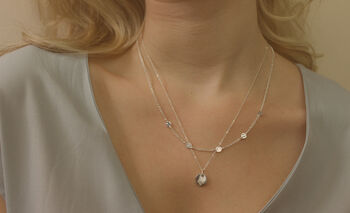 Dainty Silver Disc Minimalist Necklace, 4 of 5