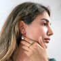 Minimalist Opal Turquoise Gemstone Gold Vermeil Ring, thumbnail 4 of 4
