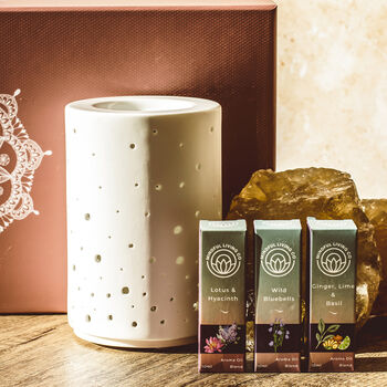 Ceramic Usb Oil Or Wax Melt Warmer Gift Set, 6 of 10
