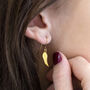 Dainty Gold Plated Angel Wing Earrings, thumbnail 2 of 11