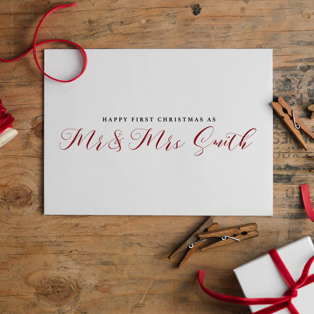 Personalised New Mr And Mrs Christmas Card By Kismet Weddings