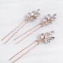 'Aria' Rose Gold Crystal Hair Pins, thumbnail 4 of 4