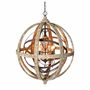 Wooden Orb Chandelier Metal Orb Detail And Crystal, thumbnail 3 of 3