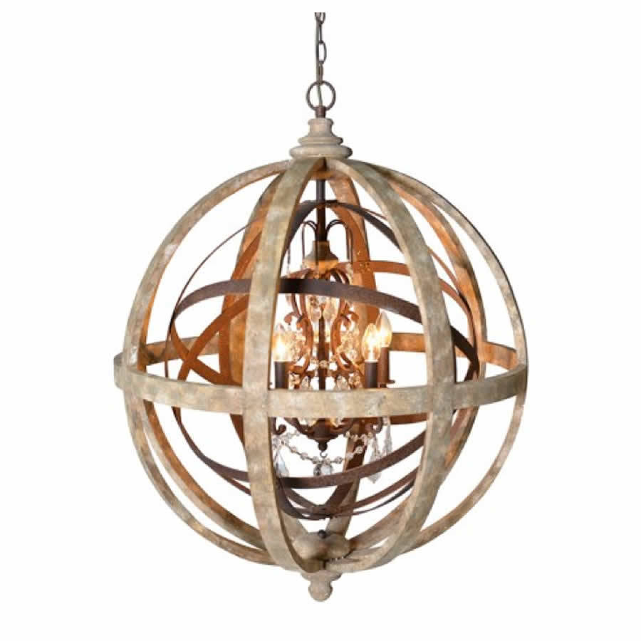 wooden orb light