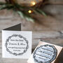 Folk Wreath Save The Date Stamp, thumbnail 1 of 6