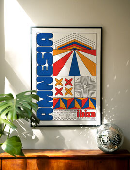 Amnesia Ibiza Club Print | Poster | Wall Art | Geometric | Dj | Clubbing | Patterned | Bauhaus | Print | House Music | Rave, 7 of 8