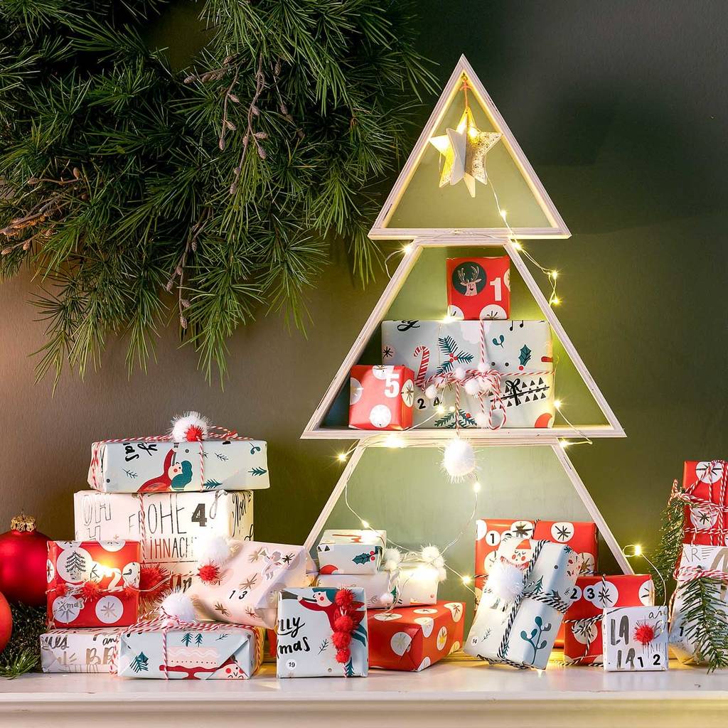 Wooden Stacking Christmas Tree Shelf Set By Berylune