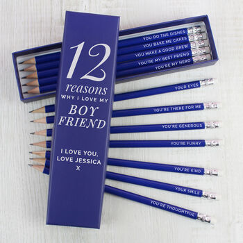 Personalised '12 Reasons' Box And 12 Pencils, 3 of 7