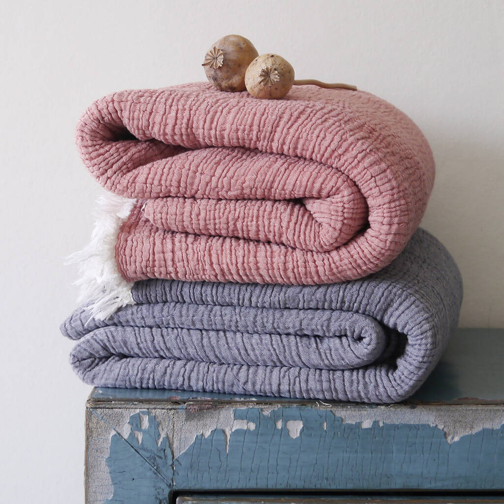 Super King Size Cotton Gauze Blanket By Living Roots