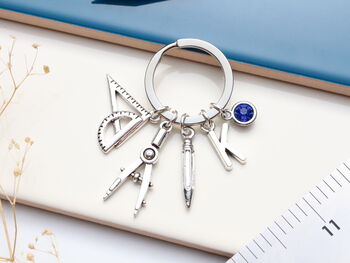 Architect Personalised Keyring Graduation Gift, Maths Keyring, 3 of 9