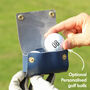Personalised Hand Made Leather Golf Ball Holder Double, thumbnail 2 of 12