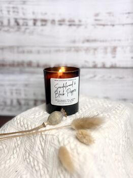 Sandalwood And Black Pepper Scented Soy Candle, 2 of 3