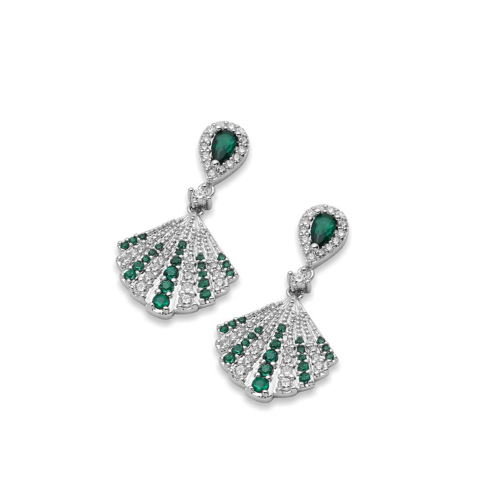 Fashion style Green Emerald drop earrings for girls Fashion week Green Emerald drop earrings for woman