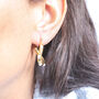 Non Tarnish Twisted Hoop Earrings With Inlaid Pearls, thumbnail 6 of 10