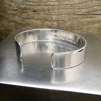 Personalised Sterling Silver Message Cuff Bangle, 6 of 10