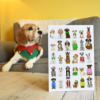 Funny Cartoon Dog Breeds Christmas Card, 2 of 4
