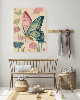 Japanese Pink Butterfly Art Print, 4 of 4