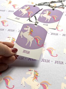 Personalised Unicorn Gift Wrapping Paper, 4 of 4