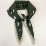 Dark Green Polka Dot Pleated Silky Scarf, thumbnail 1 of 3