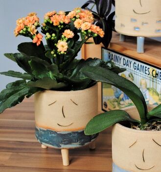 Personalised Smiley Face Stoneware Planter Fish Design, 2 of 9